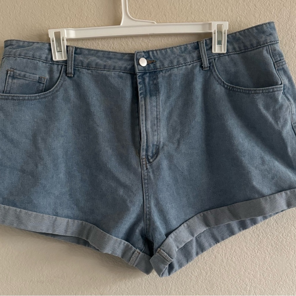 Cider Light Blue Jean Shorts